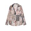 Spring New Women clothes Holiday Style Metal Color Line Print Fashion Long sleeve Lapel Shirts 2445117