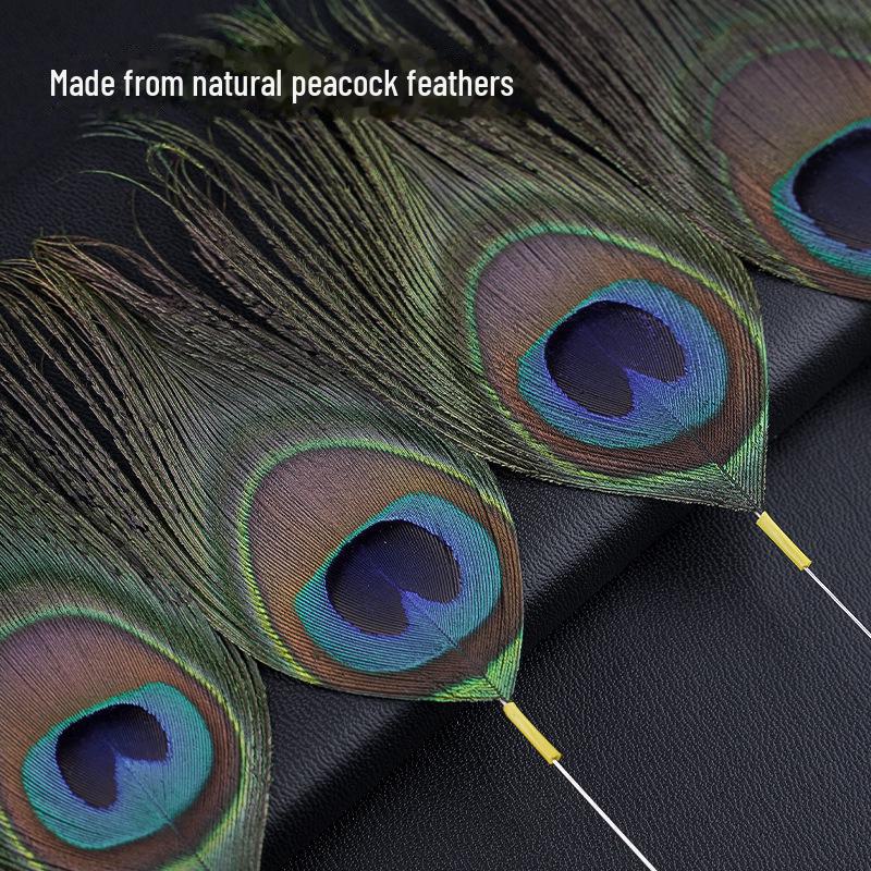 Серебряная игла для чистки ушей с павлиньими перьями - маленький и большой инструмент для чистки ушей с перьями