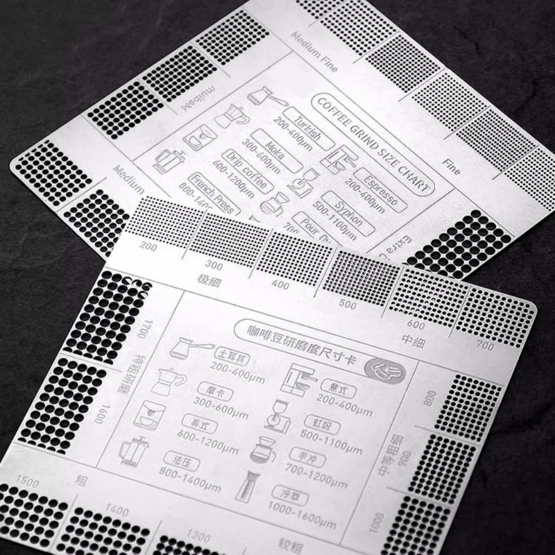 Карточка-справочник по помолу кофе Таблица размеров помола для точного заваривания и усиления вкуса для дома, кухни и кафе