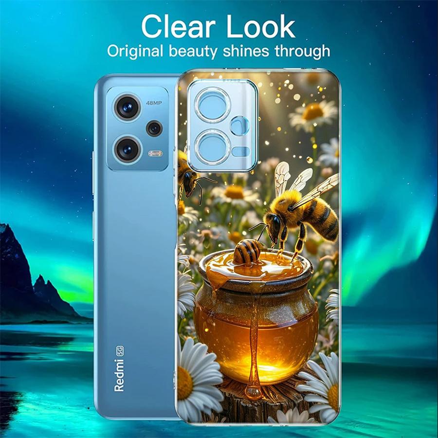 Golden Honey Dripping From Honeycomb Phone Case For Redmi 12 13C 12C 15C 9 10 10C Note 13 Pro Plus 14 15 Pro 9T 9C 9A TPU Soft C