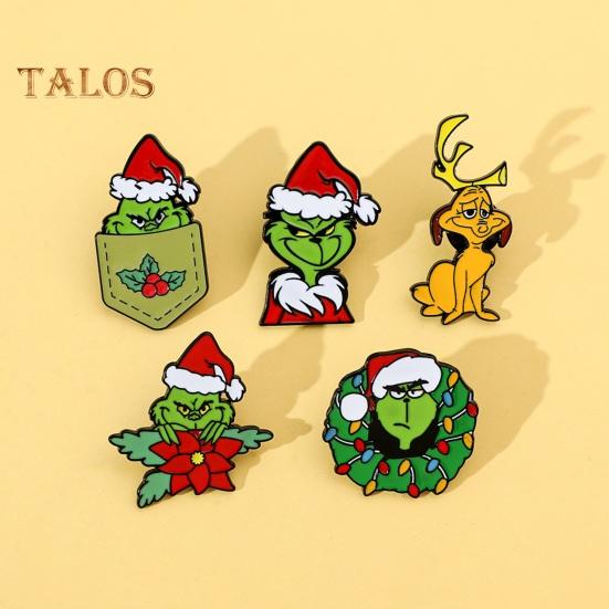 Рождественская брошь в форме мультяшной фигуры, противоскользящая, полированная, для новогодней вечеринки, пальто, воротник, сумка, шарф, шляпа, украшение, прищепка, одежда, ювелирные изделия