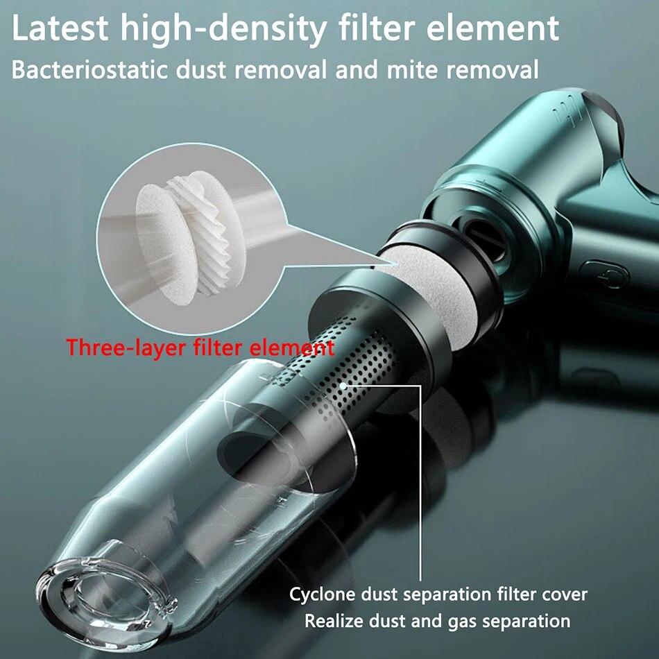 13000Pa беспроводной автомобильный пылесос с сильным всасыванием, ручной мини-портативный пылесос для автомобиля, дома, рабочего стола, чистка домашних животных