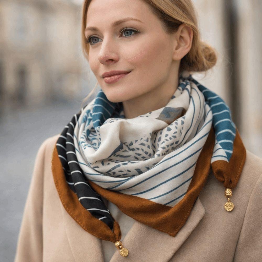 Magnetic Buckle Cotton Square Scarf Soft Cotton Hijab Wraps Fashion Headwear Soft Shawl Girl Women