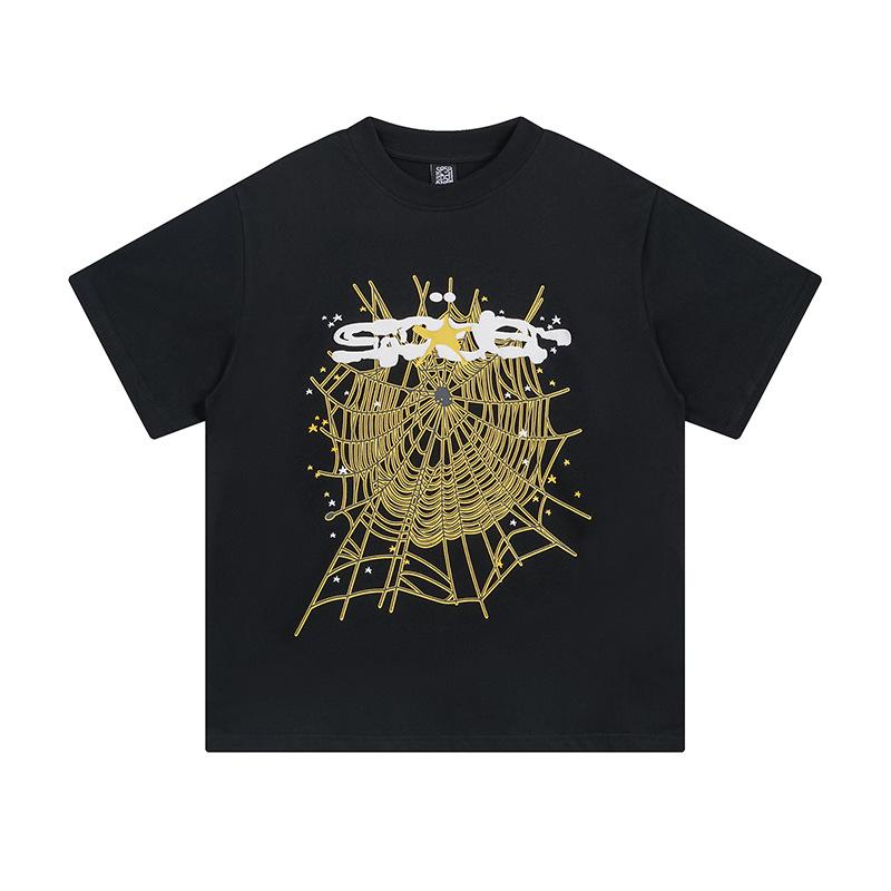 Sp5der hip hop singer Young Thug same foam letter 555555 couple T-shirt Pink short sleeve tee