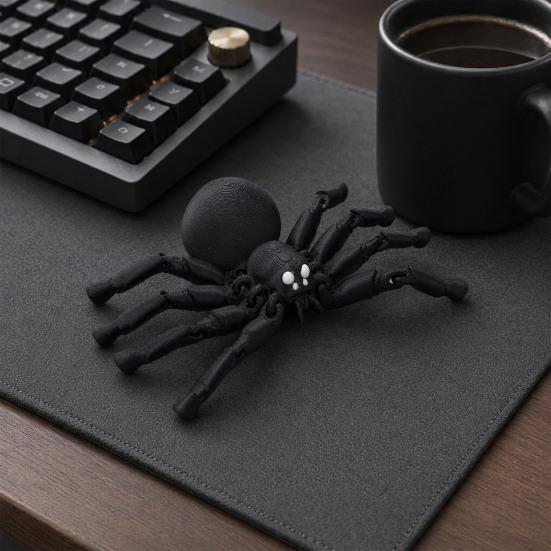3D-печатная шарнирная фигурка паука, гибкий сустав, черная статуэтка паука, коллекционный готический орнамент для Хэллоуина, домашний декор