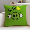 Fun AAngry BirdsS Cushion Cover Breathable and skinfriendly linen pillowcase square removable and washable cushion
