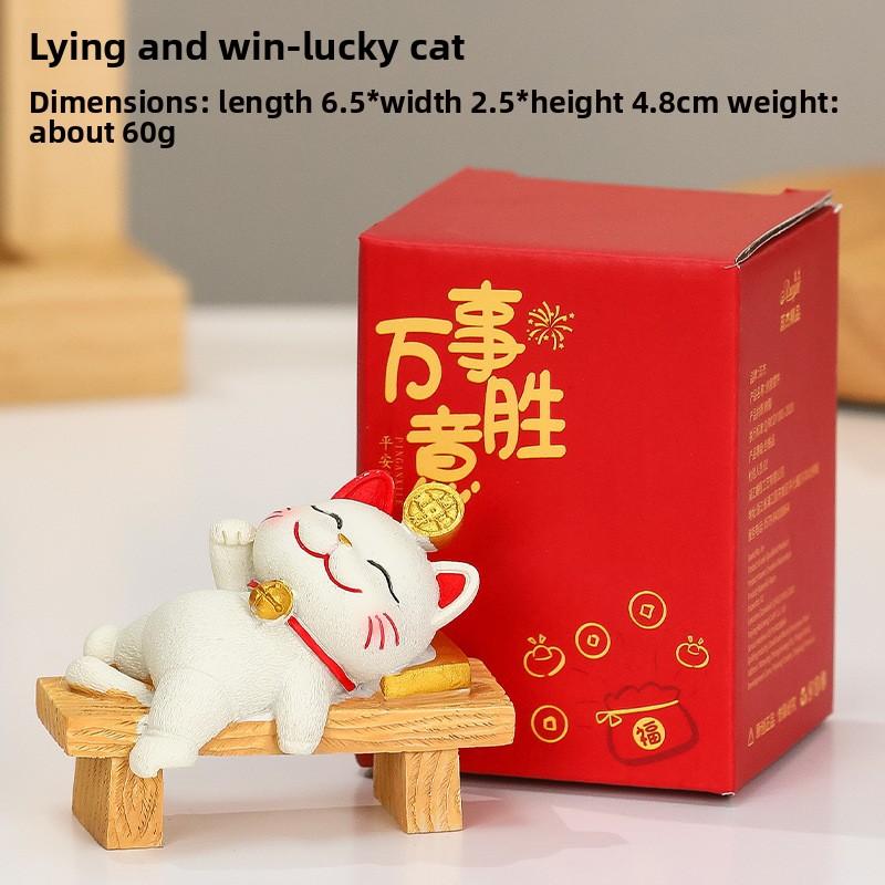 Милая подставка для мобильного телефона, украшение, милый манеки-неко из смолы, для офисного стола, милый подарок, украшение