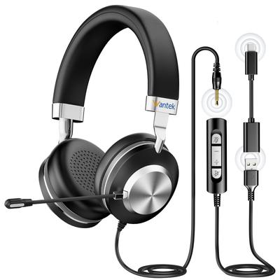 Wantek Upgrade USB Новый шумоподавляющий проводной ПК Подходит для веб-сайтов Home Commercial Remote Online Clear Совместимость с Mac Ultra Super No Ear Bolt