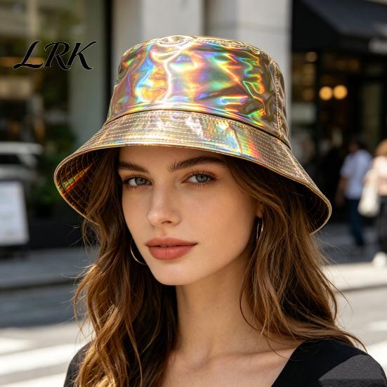 Трехмерная Шляпа-Ведро, Трехмерная Широкополая Рыбацкая Водонепроницаемая Имитация Кожи Крутая Металлическая Глубокий Бочкообразный Блеск Солнце Сцена