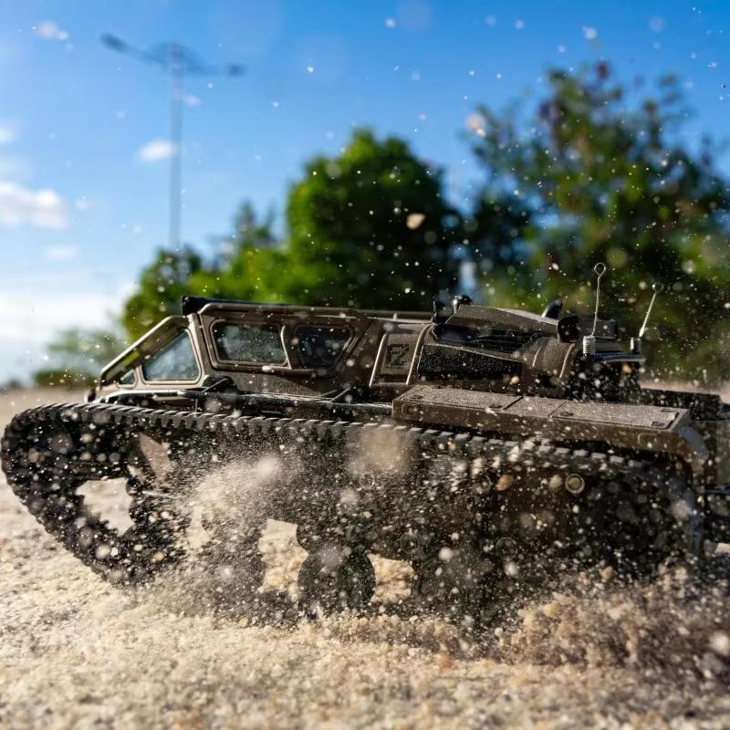 New All-terrain Off-road Four-wheel Rc Car 2.4g Amphibious Wireless Remote Control Track Tank Climbing Off-road Waterproof Armored Car Toy Car