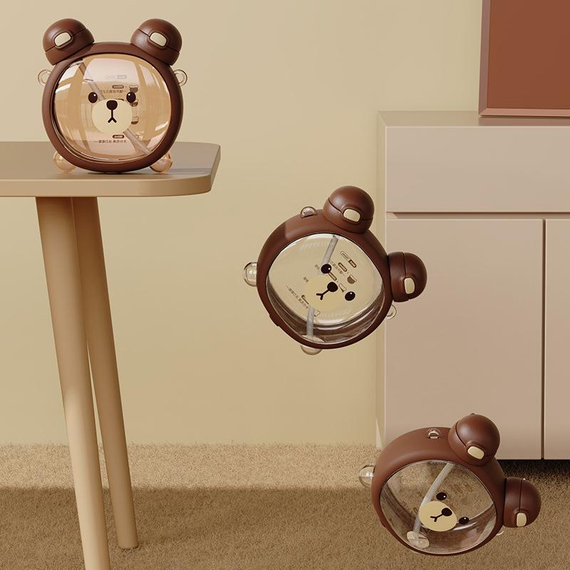 750 мл чайник с милым медведем, соломенная чашка для воды, летняя большая емкость, пластиковая соломенная чашка для питья, кавайная детская чашка для воды для школы