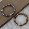 New One Buddha One Demon Beaded Men Bracelet Unfading Not Allergic Stainless Steel Natural Stone Braslet Homme Meditation Joias