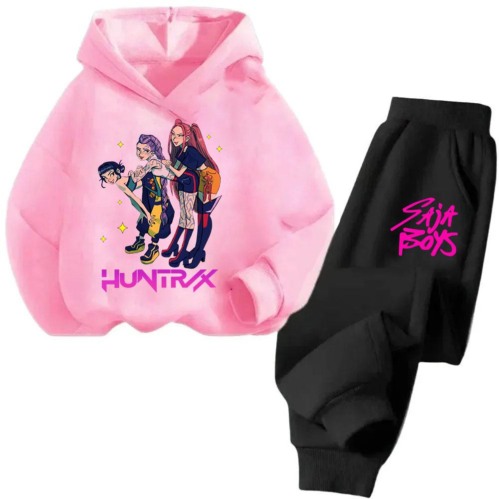 Fashion Cartoon Printed Children's Suit Casual Comfortable Sweatshirt Clothing Sets Girls