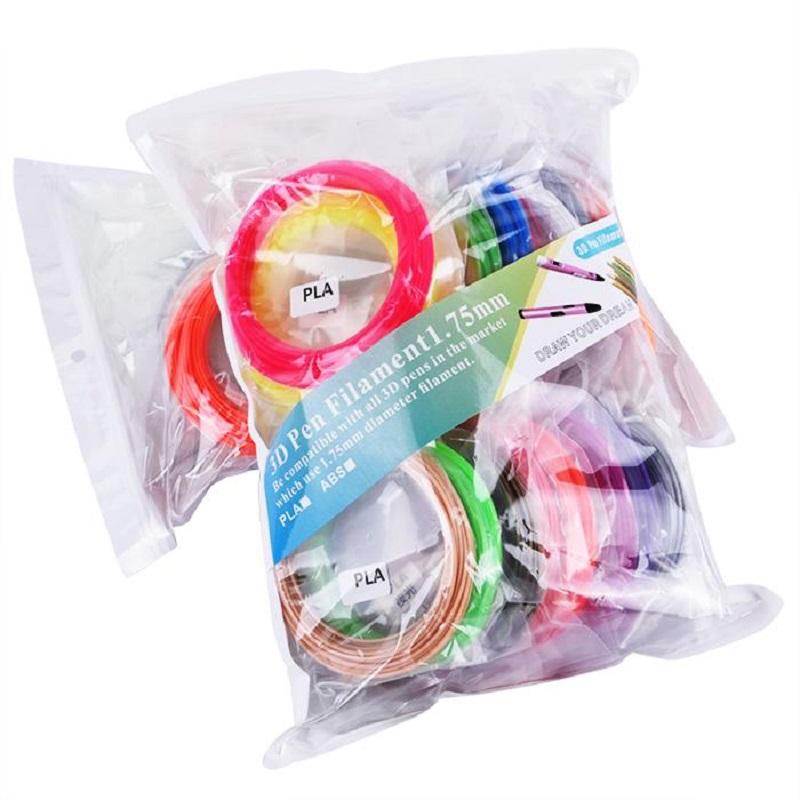 PLA-нить для материала для печати 3D-ручки, 10/20 рулонов, диаметр 10 м, 1,75 мм, 100 м, безопасный пластиковый стержень без запаха для ручки 3D-принтера