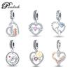 S925 серебро классические подвески в форме сердца для мамы и дочки подходят оригинальный браслет DIY ювелирные изделия ко дню матери