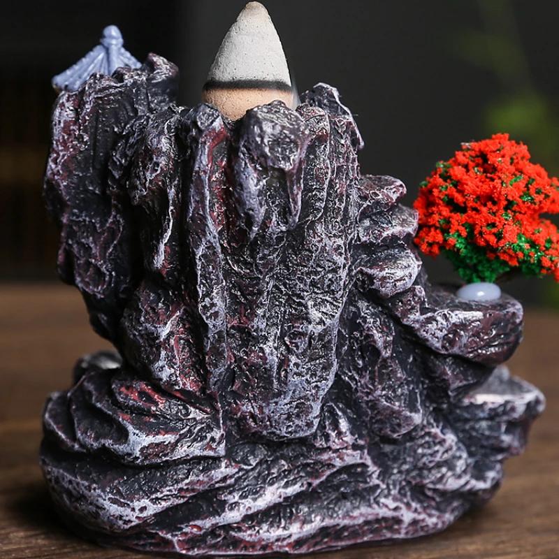 Смола пейзаж водопад ароматерапия печь украшения креативный домашний интерьер Дзен обратный поток благовоний печь украшения