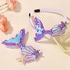 LOVEKIKI 2Pcs/lot Sparkling Mermaid Hair Clip Headband Set Kids Performance Vacation Hair Accessory Exquisite Headwear Gift