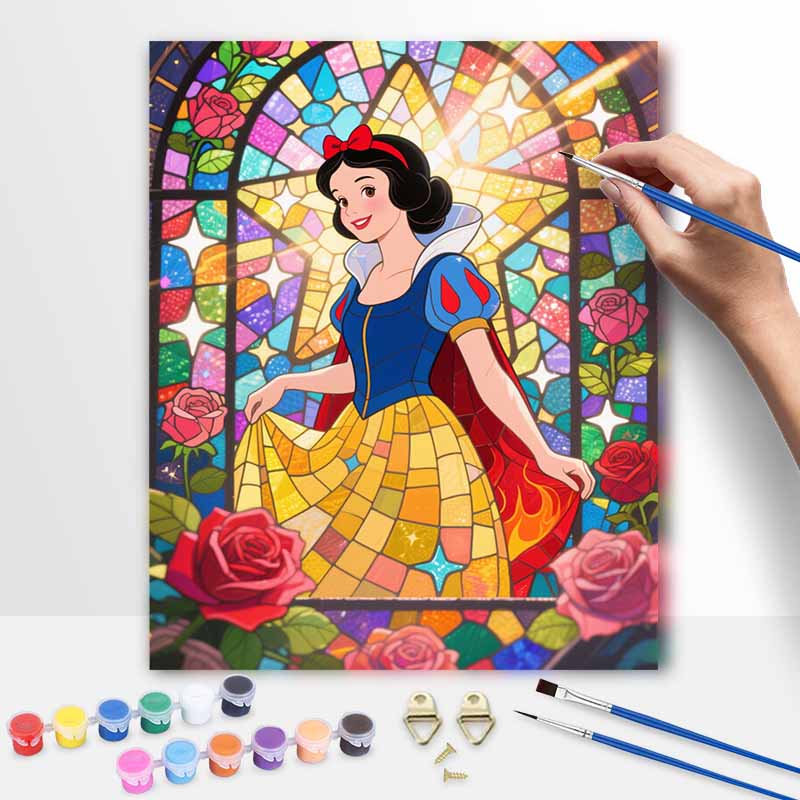 Disney Масляная живопись ручная живопись раскрашивание живопись ручная работа DIY домашний декор подарок витраж принцесса роза