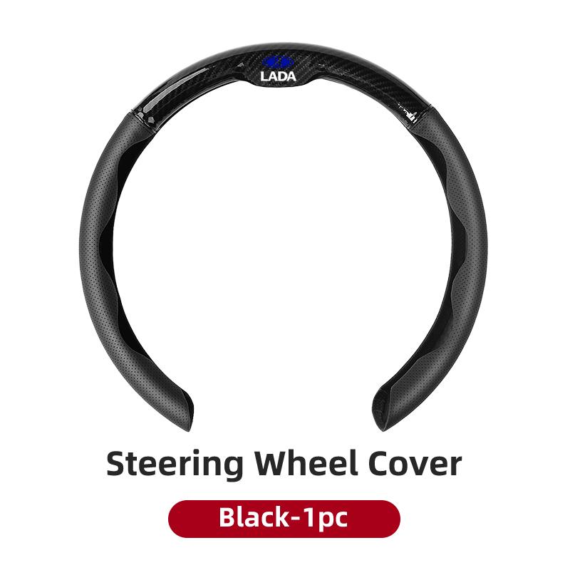 Car accessories interior Carbon Fiber Steering Wheel Cover For Lada Priora Sedan Sport Kalina Granta Vesta Niva Vaz Samara NN34