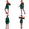 Women's Xmas Elf Cosplay Costume Soft Velvet Skirt With Bells Serrated Cuffs