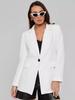 Женский легкий приталенный костюм-жакет с длинным рукавом - Удобный, свободный крой и однобортный дизайн