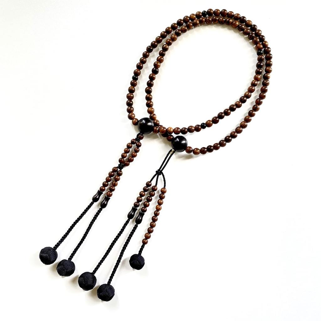 Myorenka International Soka Gakkai Prayer Beads SGI Prayer Beads for Men Wooden Prayer Beads XL Size Shakusan Tiger Peel Sandalwood 8mm Ebony Tailor