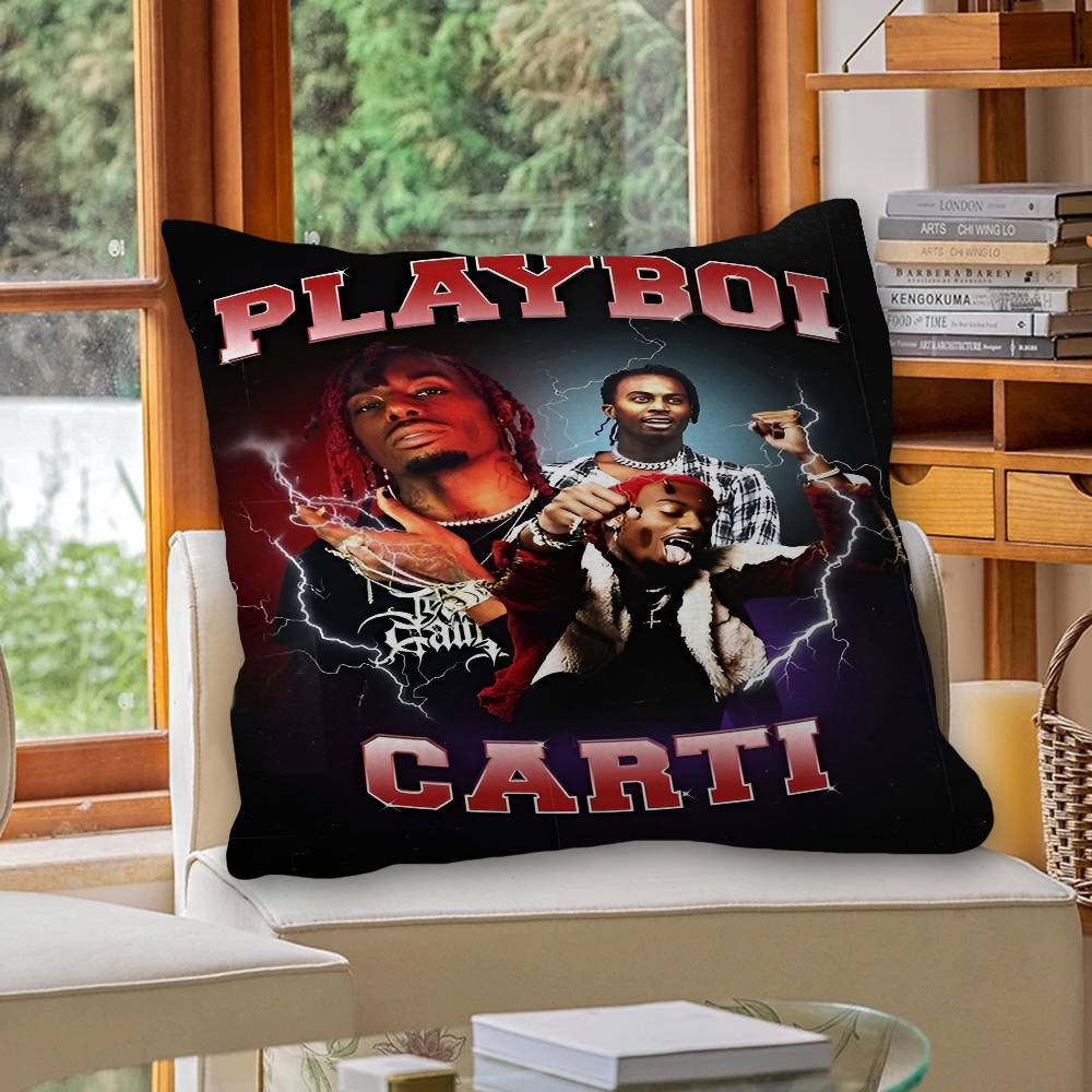 Модная Наволочка для Подушки с Изображением Рэпера P-Playboi C-Carti, Сшитый Счастливый Дракон, Чехол для Подушки на Диван, Декор для Комнаты, Подарок для Детей