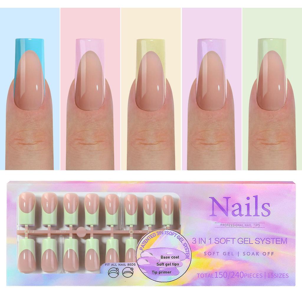Manicure Wearable Nail French No Tracse Wearable Nail Removable Manicure French Wearable Manicure Fake Nail Stickers
