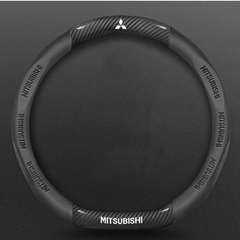 cxbkdv1 Car Carbon Fiber Leather Steering Wheel Cover For Mitsubishi RALLIART ASX Colt Eclipse Galant LANCER EX OUTLANDER Pajero Triton
