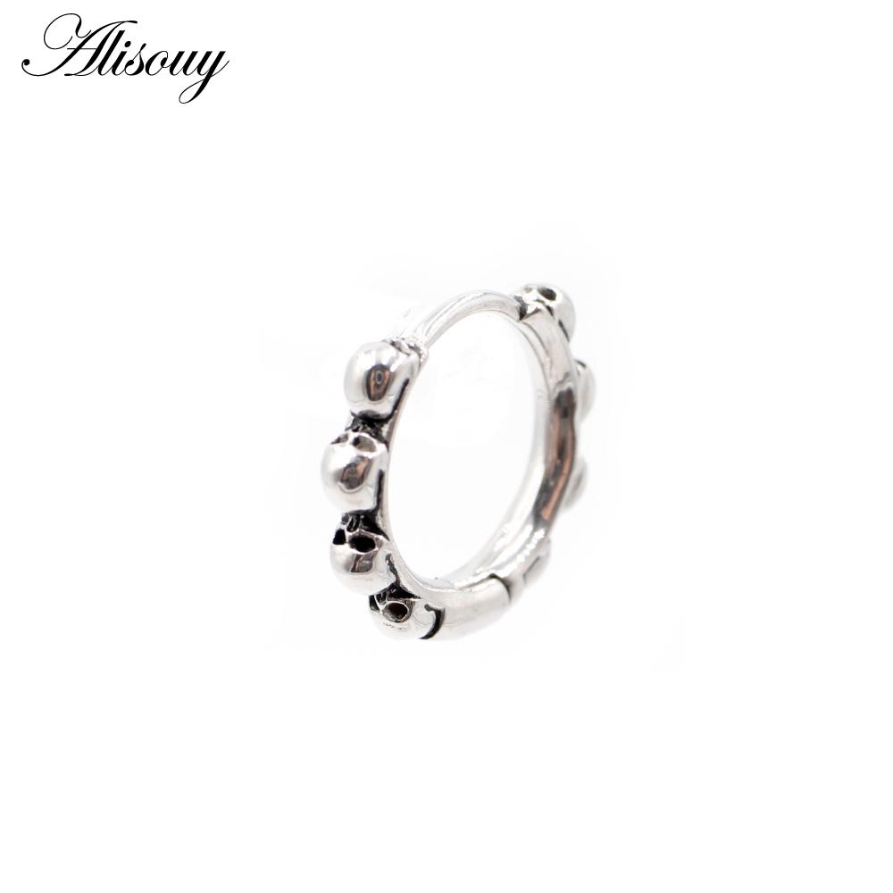 Alisouy 1 шт., серьги-кольца в стиле панк, готики, из нержавеющей стали, простые круглые серьги-кольца, рок-ролл, мужские и женские ювелирные изделия в стиле хип-хоп