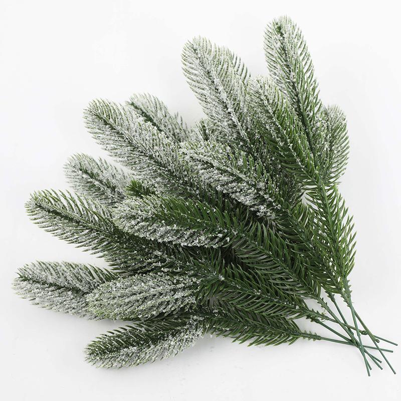 6pcs Artificial Simulation Pine Needles Artificial Green Leaves Plants Christmas Pine Branches