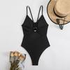 Womens Solid Color One-Piece Swimsuit With Padded Bust No Underwire Slim Fit Swimming Beach Vacation