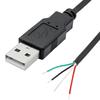 USB-A Штекер 3,3 фута 100 см Кабель с ПВХ оболочкой, оголенный провод, открытый конец 5 В 2,1 А 2 4 жилы Оловянная жила для передачи питания и данных Ремонт