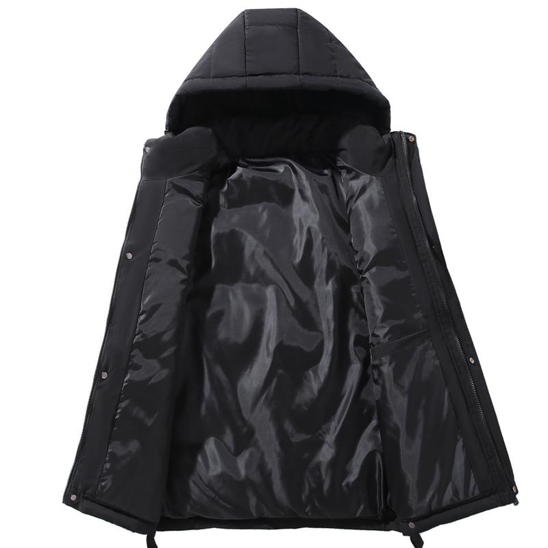 Плюс размер L-8XL осенний стеганый жилет для мужчин новые толстые теплые безрукавки с капюшоном черный жилет мужское холодное пальто для зимы