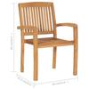 Stackable Garden Chairs with Cushions, vidaXL 6 Pcs, Solid Teak