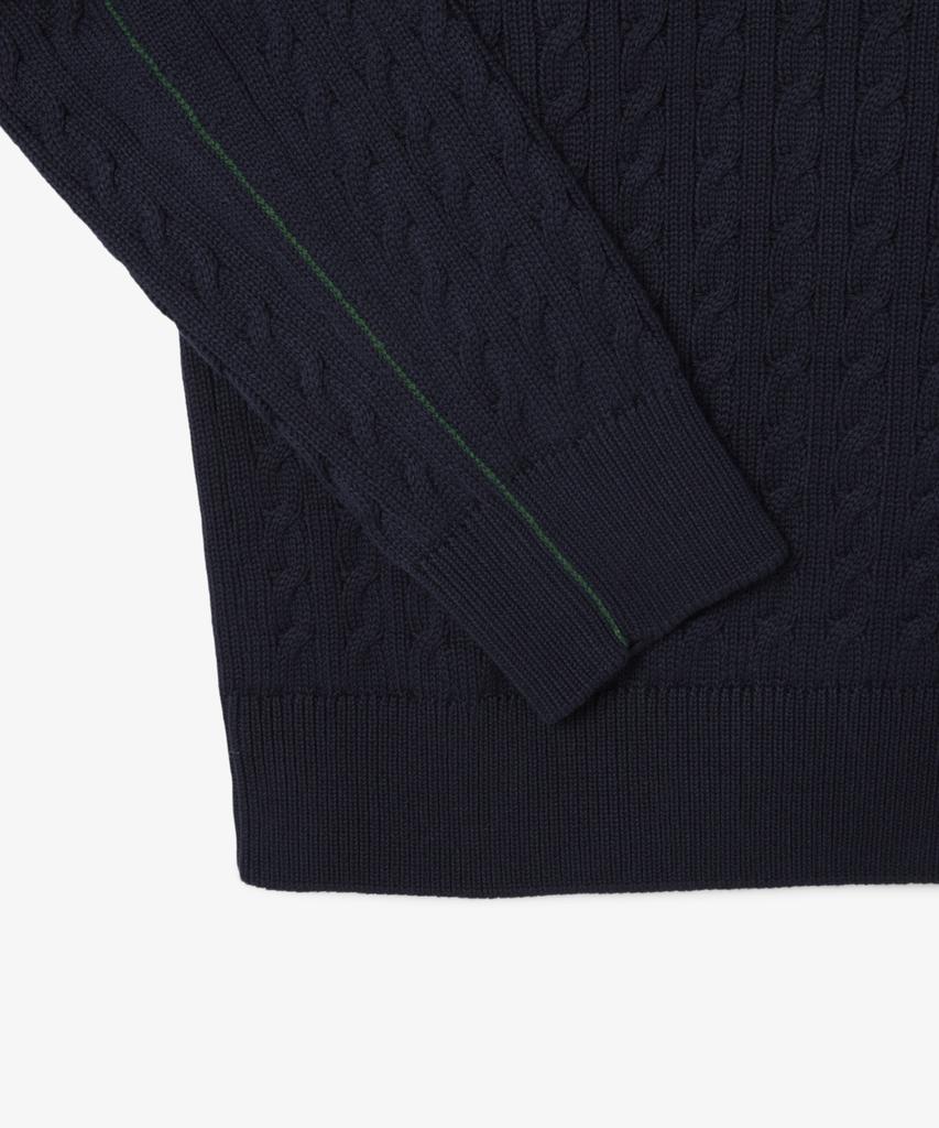 LACOSTE Men'S Cable Long Sleeve Crew Neck Pullover Ah7627-56G 802