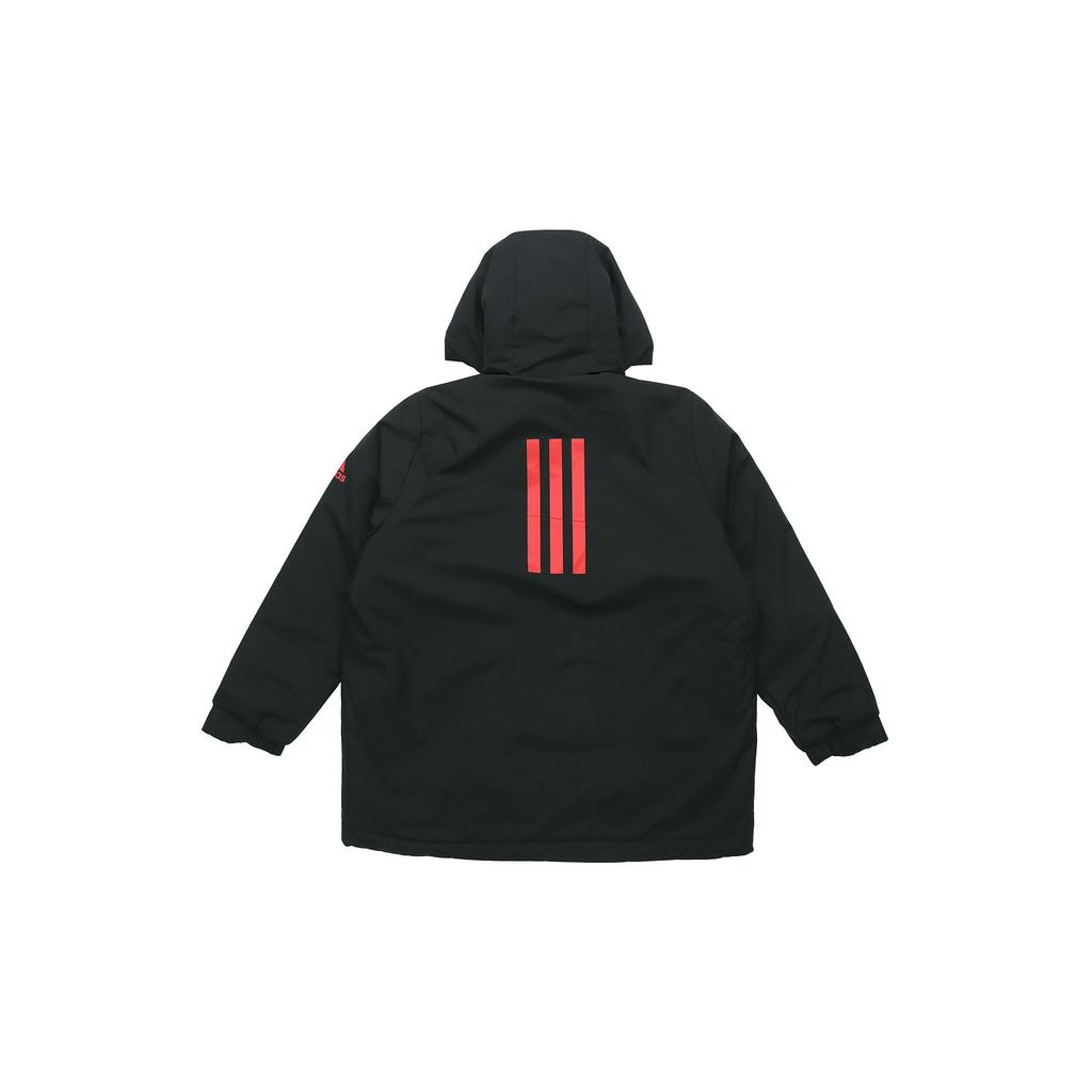 adidas Городская FC Серия CNY Новый год Средняя длина Хлопковая утепленная куртка Унисекс Зимняя Походная Ветрозащитная с капюшоном Пальто Черная FT9412