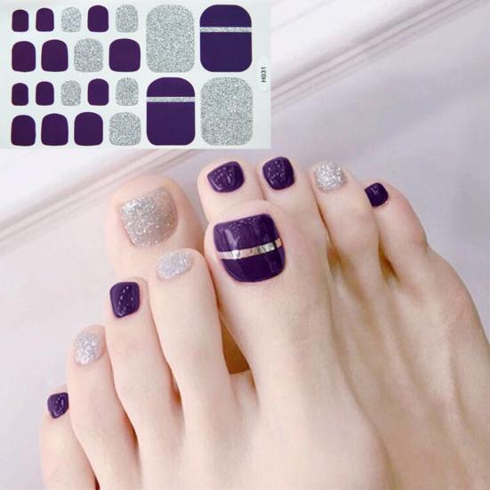 Heart Moon Smile Waterproof Toe Nail Sticker Full Cover Decal Adhesive Wrap