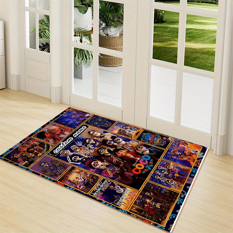 Custom Name Coco Movie Poster Collage Carpet Rug Customizable Soft Washable Anti-Slip Home Living Room Sofa Mats Personalized Rug. 0909183