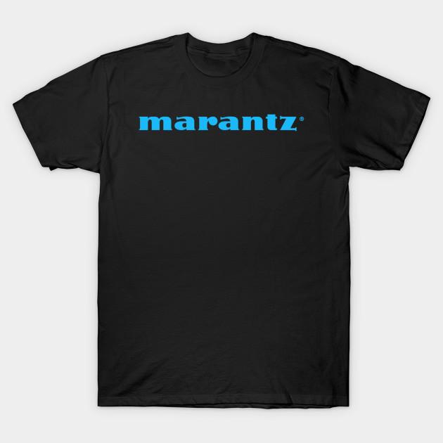 Мужская черная футболка с принтом Логотип Marantzz Hi-Fii Печать на трансферной бумаге без резки Хлопковая футболка