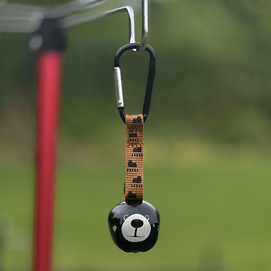 Camping Black Bear Hanging Bell with Carabiner Loud Heavy Duty Outdoor Backpacking Hiking Backpack Belt Hanging Wind Chime Decoration