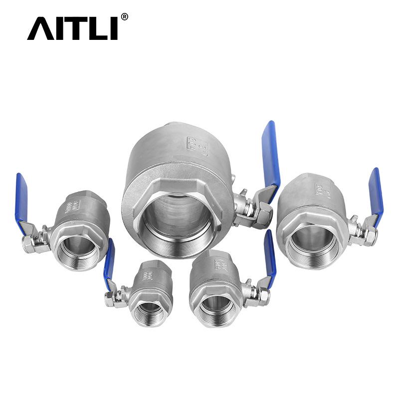 304 Stainless Steel Two-Piece Threaded Ball Valve for Water Pipe (1/2" Internal Thread)