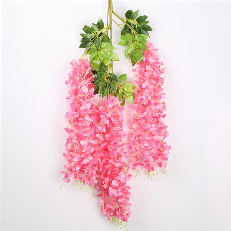 12 шт. 3,6 фута венок из искусственных цветов глицинии, висящий на свадебном саду, озеленение на открытом воздухе, вечерние украшения для дома своими руками