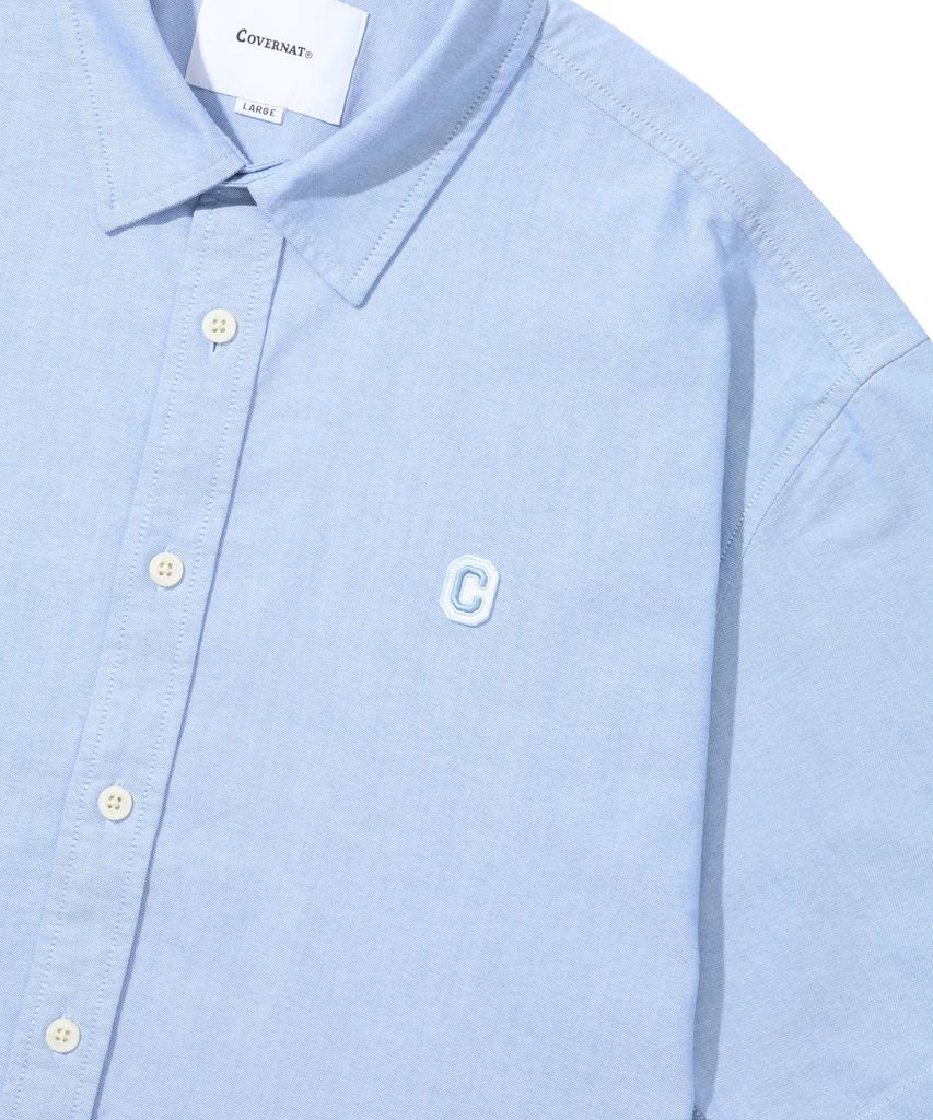 COVERNAT Pigment Oxford Half Shirt Light Blue