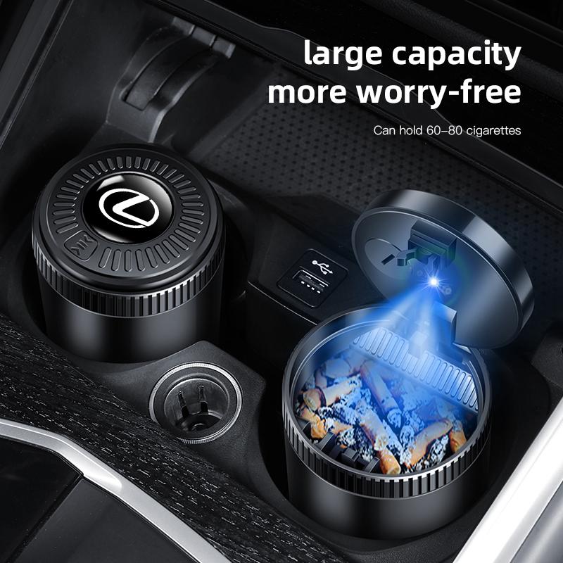 Aluminum Alloy Car Ashtray with Led Lights Styling For Lexus F SPORT ES RX NX LS UX LM LX GX LC RZ IS CT GS RC HS Cigar Ash Tray