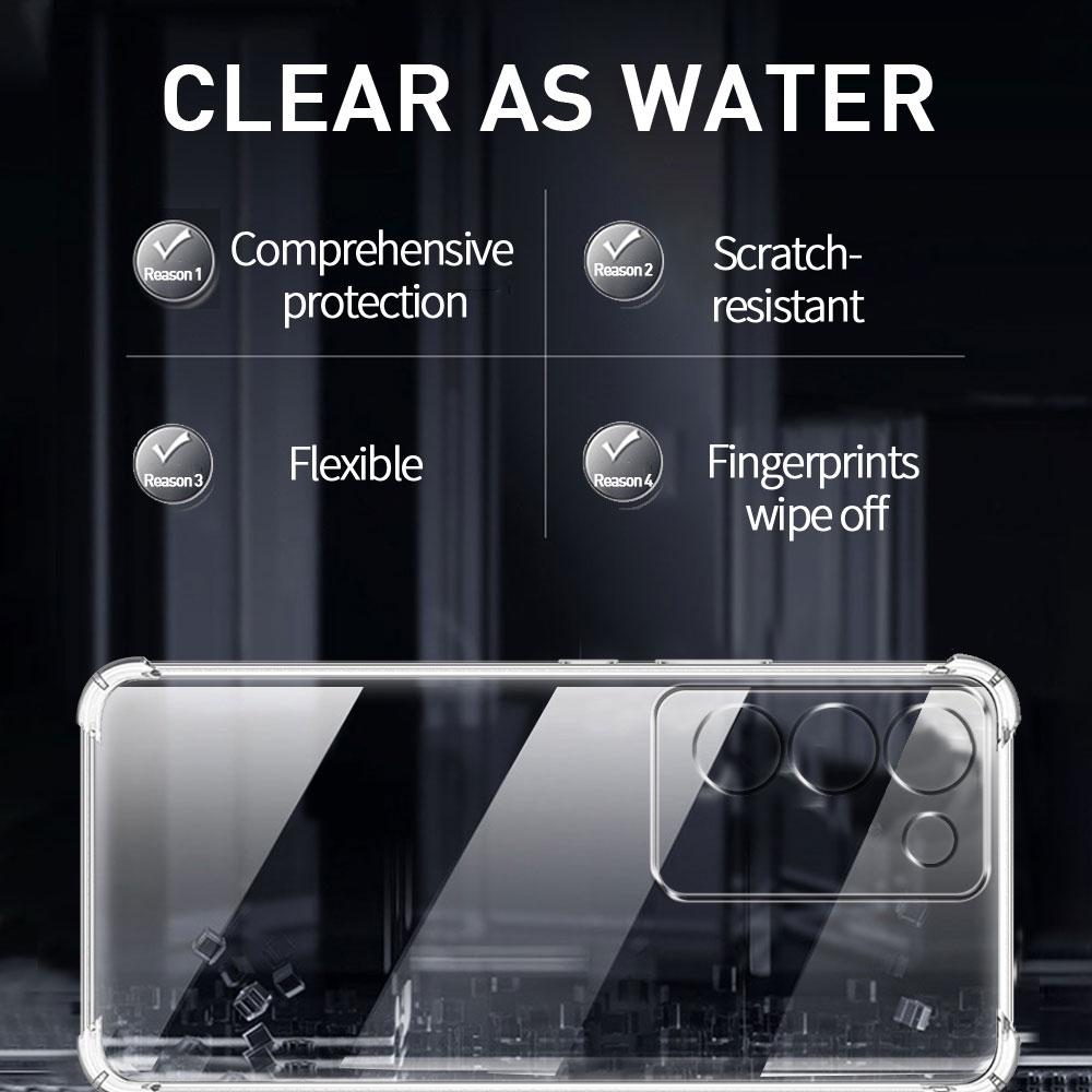 Shockproof Airbag Clear Case For Vivo V30 SE Soft Silicone Phone Case For Vivo V30 Lite 4G Protect Cover For Vivo T3 5G Funda