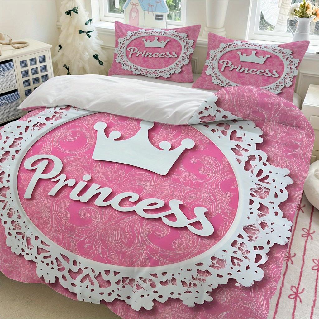 Рождественская принцесса 100% Полиэстер Аниме Принт Комплект постельного белья Пододеяльник Queen Хлопок Милый Принт Мультфильм Чехол на одеяло
