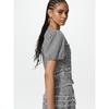 Uniqlo Японская футболка с объемными рукавами и сборками