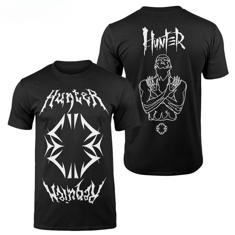 Hunter Band's Trendy Rock American High Street Dark and Simple Style Men's and Women's Pure Cotton Short-sleeved T-shirt