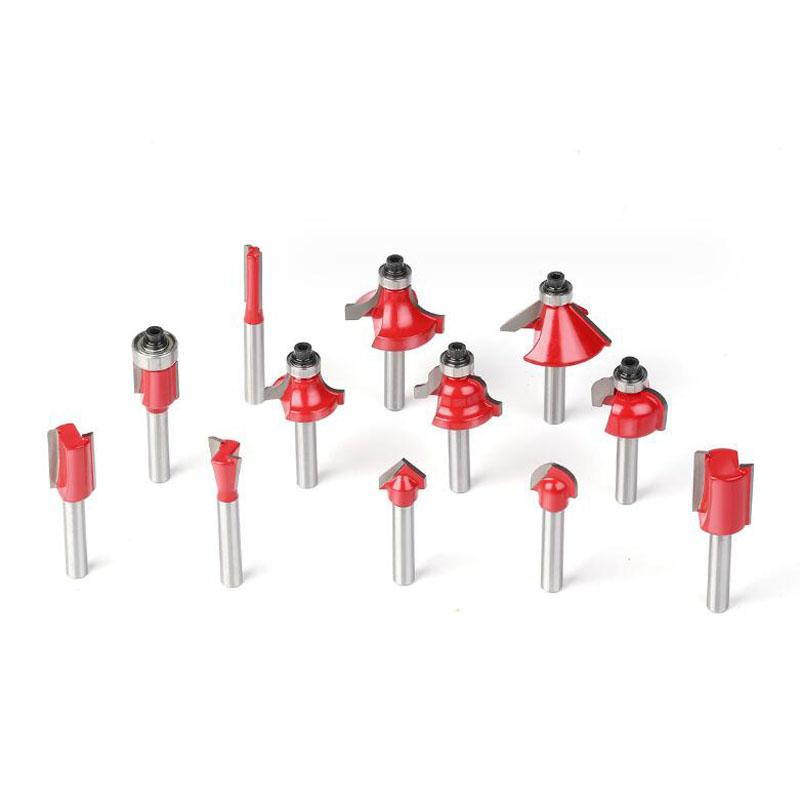 12 шт., набор фрез с хвостовиком 6 мм, прямые фрезы для деревообработки, фрезы по дереву, режущие фрезы с деревянной коробкой